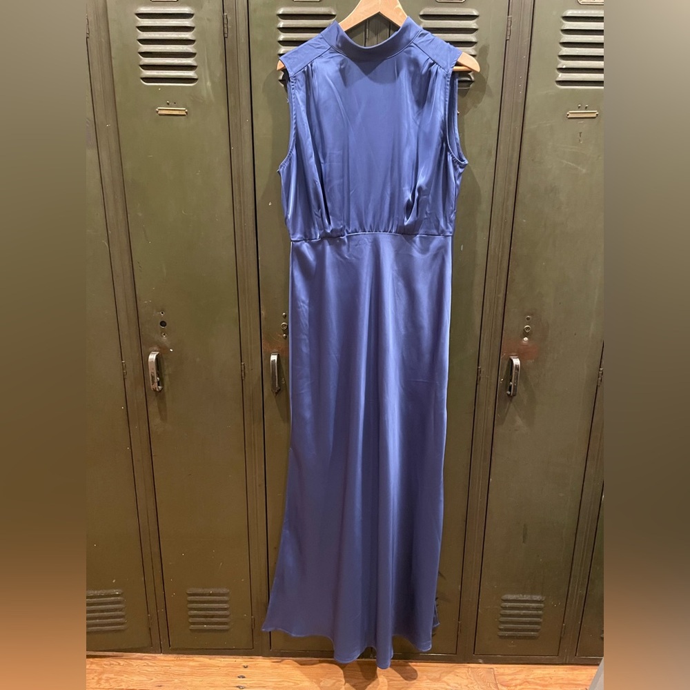 Lulu's Royal Blue Satin Maxi Dress